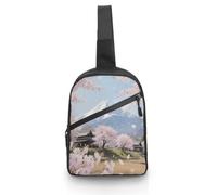 Mt. Fuji Cherry Blossoms Sling Bag Cross Body Bag Waist Pack