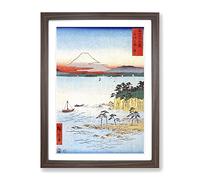Mt. Fuji From Miura Sagami By Utagawa Hiroshige Asian Japanese Framed Print | A4 Walnut Framed Wall Art | Ready to Hang | Asian Landscape Picture | Living Room Bedroom Lounge Office