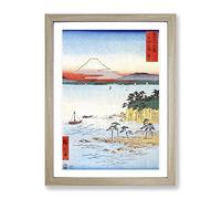 Mt. Fuji From Miura Sagami By Utagawa Hiroshige Asian Japanese Framed Wall Art Print, Ready to Hang Picture for Living Room Bedroom Home Office Décor, Oak A3 (34 x 46 cm)