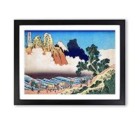 Mt. Fuji From The Minobu River By Katsushika Hokusai Asian Japanese Framed Print | A2 Black Framed Wall Art | Ready to Hang | Asian Landscape Picture | Living Room Bedroom Lounge Office