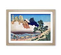 Mt. Fuji from The Minobu River by Katsushika Hokusai Framed Print | A2 Oak Framed Wall Art | Ready to Hang | Asian Landscape Picture | Living Room Bedroom Lounge Office