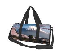 Mt. Fuji in early spring Canvas travel bag, large capacity, can be carried on the shoulder