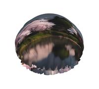 Mt. Fuji in early spring Double Layer Shower Cap with Comfort Skin Friendly Design for Hair Protection During Bathing