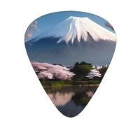 Mt. Fuji in early spring Guitar picks, thin, medium, heavy, 12 pieces, suitable for guitar, bass, electric guitar, ukulele, wear-resistant guitar picks,