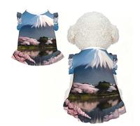 Mt. Fuji in early spring L Pet Apparel for Small Dogs-Cute Summer Outfit for Puppy, Soft Breathable Pet Clothes for Cat