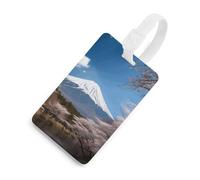 Mt. Fuji in Early Spring Luggage Tag Classic Personalized Repeated Luggage Tag Cute Unique Travel Essentials Identifiers for Women Men Baggage Backpack Handbag Suitcase, White-style, One Size