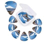 Mt. Fuji in early spring Print Guitar Picks 12 Pack Guitar Plectrums with Storage Box Bass Picks For Acoustic Guitar Bass Electric Ukulele Includes 0.46mm, 0.71mm, 0.96mm