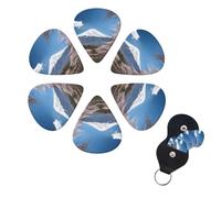 Mt. Fuji in early spring Print Guitar Picks 6 Pack Guitar Plectrums with Pick Holders Bass Picks For Acoustic Guitar Bass Electric Ukulele Includes 0.46mm, 0.71mm, 0.96mm