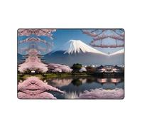 Mt. Fuji in Early Spring Printed Living Room Carpet 72 * 48 inches for Coffee Table/Bedside/Office/Balcony
