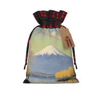 Mt. Fuji in the distance Two Color Drawstring Gift Bag S Beautiful Convenient Suitable For Christmas Birthdays