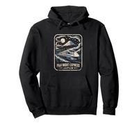 Mt Fuji Night Japan Shinkansen Retro Bullet Train Souvenir Pullover Hoodie