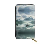 Mt Guilin in Guangxi Printed Clutch (7.5x4.1 in) | Leather Wallet