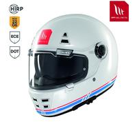 MT Jarama Plain Retro Motorcycle Helmet Full Face Vintage Black Red White