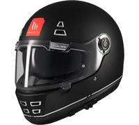 MT Jarama Plain Retro Motorcycle Helmet Full Face Vintage Black Red White