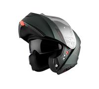 MT GENESIS FLIP FRONT DUAL VISOR MODULAR MOTORCYCLE HELMET BLACK WHITE YELLOW