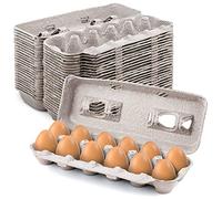 MT Products Blank Natural Pulp Egg Cartons 1 Dozen 11.50" x 4.2" x 1.25" - Perfect for Chicken Farm (Pack of 15) - Made in the USA