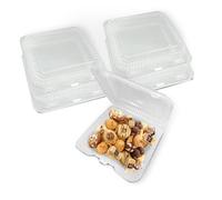 MT Products Plastic Take Out Containers with Hinged Lid 8.3" x 7.3" x 2" - Clear Clamshell To Go Containers for Dessert, Salad, Fruit, Pastry - Pack of 40