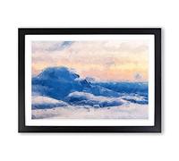Mt. Rainer Kissed by Clouds in Abstract Framed Print | A2 Black Framed Wall Art | Ready to Hang | Abstract Landscape Picture | Living Room Bedroom Lounge Office