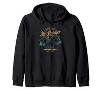 Mt. Rainier Washington Vintage Mountain National Park PNW Zip Hoodie