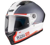MT STINGER 2 CORE Integralhelm matt schwarz-weiss-rot A5 XS