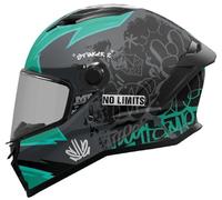 MT Stinger 2 Tagger Full Face Motorcycle Helmet, ECE22.06 DOT SHARP 5 Star Certified Matt Black / Green (M)