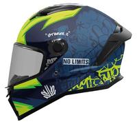 MT Stinger 2 Tagger Full Face Motorcycle Helmet, ECE22.06 DOT SHARP 5 Star Certified Matt Blue / Fluo (M)
