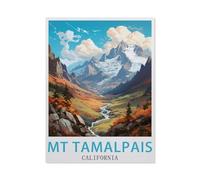 Mt Tamalpais California Vintage Travel Poster,Jigsaw Puzzles 1000 Pieces for Adults, Classic Puzzle Kids Puzzle Challenging And Difficult Puzzles for Adults And Teens(75x50cm)-BB31