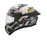 MT Targo S Motorcycle Helmet Patton Gloss White Camo (S)
