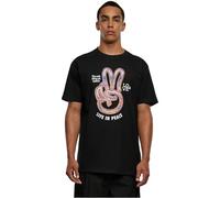 MT Upscale Men's Mt2418-live in Peace Oversize Tee T-Shirt, Black, 3XL