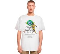 MT Upscale Men's Mt3222-footwork Poetry Oversize Tee T-Shirt, White, XS