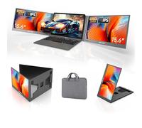 MT-VIKI 15.6" Triple Laptop Screen Extender for Win/Mac (M1,M2, M3), FHD 1080P IPS Portable Dual Monitor for 11"-16" Laptops, Only One USB-C Cable, 360° Rotation (Thick-0.5mm, Weight-3.9lbs)