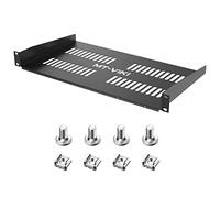 MT-VIKI 1U Server Rack Shelf 250mm deep- Universal Vented Rack Mount Cantilever Tray for 19 inches Network Equipment Rack & Cabinet -44lb/20kgWeight Capacity- Black - Sturdy (1 Pack)