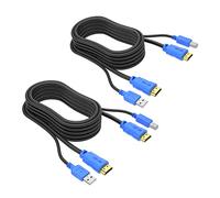 MT-VIKI 2 Packs USB HDMI KVM Cable 1.8m, Twin 4K Cable for HDMI KVM Switch 6ft