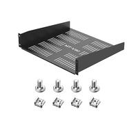 MT-VIKI 2U Server Rack Shelf 16‘’- Universal Vented Rack Mount Cantilever Tray for 19" Network Equipment Rack & Cabinet - Black - Sturdy (2U 1 Pack)