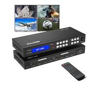 MT-VIKI 4K HDMI Matrix Switch 4x4, 4K@30Hz HDMI Matrix Switcher Splitter 4 in 4 Out with Backlit Button, Power off Memory Function, Support HDCP EDID Management RS232 Control