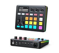 MT-VIKI Gaming Audio Mixer, Audio Interface Sound Board w/RGB Effect, XLR/TRS Microphone, 48V Phantom Power, Support Bluetooth, Voice Changer, Live Streaming, Podcasting
