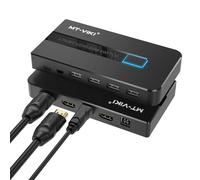MT-VIKI KVM Switch HDMI 2 Port Boxes, 4K@30Hz USB HDMI KVM Console for 2 PCs Share 1 HD Monitor and Keyboard Mouse, Button + Desktop Selector Switching