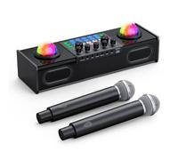 MT-VIKI Portable Bluetooth Karaoke Machine Speaker with 2 Wireless Microphones, RGB Lights, Different Effects, Perfect for Adults & Kids, Home & Outdoor Party