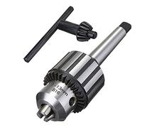 MT2 Drill Chuck,Super Heavy Duty,Morse Taper,Converter Adapter,Lathe Press | Spindle Tailstock Shank,2MT Jacobs Pillar Capacity,1-13mm Jaw 40CR,Quench 45-50HRC Key,Forstner High Speed Bearing Lubricated
