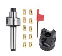 MT2 FMB22 Carbide Face Mill Kit 400R-50-22 High Speed Indexable Milling Cutter with 10 Inserts Extension Holder Sturdy Construction for CNC Machines