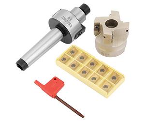 MT2 FMB22 Face Mill Holder, 50 22 CNC Lathe End Milling, 10pcs APMT1604 Carbide Inserts, Speed Facing for and Rough Machining, with T15 Wrench