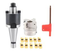 MT2 FMB27 Collet Chuck Holder, BAP400R - 50-22 - 4T Milling Cutter with APMT1604 Inserts, Right - Angle CNC Milling Tool for High Precision Machining, Includes Wrench and 4PCS Mi (NT30-FMB22+50