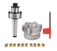 MT2 FMB27 Collet Chuck Holder, CNC Milling Cutter with 80-27 - 6 Flute and 1604APMT Inserts, High Precision Face Mill Cutter for Metalworking, Durable Milling Tool with Offset Sc (MT2-FMB27+80