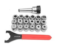 MT2 MT3 MT4 ER25 M10 M12 M16 ER25 Spring Clamps 9PCS+ER25 Wrench 1PCS Collet Chuck Morse Holder for CNC Milling Lathe Tool(MTB4-ER25 (9PCS))
