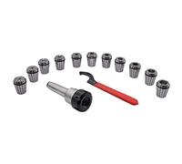 MT3 Shank Chuck Tool with 11Pcs ER32 1/8" - 3/4" Spring Collet Set & 1Pc Spanner for Milling Machine, Lathe, Drilling