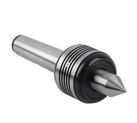 MT4A Live Center, Triple Ball Bearing Lathe Tool, 0.015" for Small Lathes, Carbon Steel Taper with Dust and Liquid Tight Seal, 60° Taper for Precision Machining