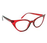 MT57 Retro 1950s 1960s Cat Eye Vintage Fashion Reading Glasses, Metal Hinges and 8 Lens Variations with Choice of 5 Colours (Red, 2.75)