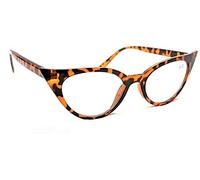 MT57 Retro 1950s 1960s Cat Eye Vintage Fashion Reading Glasses, Metal Hinges and 8 Lens Variations with Choice of 5 Colours (Tortoise, 4.0)