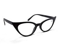 MT57 Retro 1950s 1960s Cat Eye Vintage Fashion Reading Glasses with Metal Hinges+1.0+1.5+2.0+2.5 Choice of 5 Colours (Matt Black, 1.5)