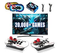 MT6 Retro Game Console,10000+ Games,Video Game Console with 2 Turret Joystick Gamepad,Support 4 Players Battle,4K HD Output Game Stick with PC/TV/Projector,Linux Source System,Plug and Play (128G)
